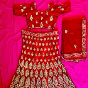 Brand new red bridal Indian lehenga choli